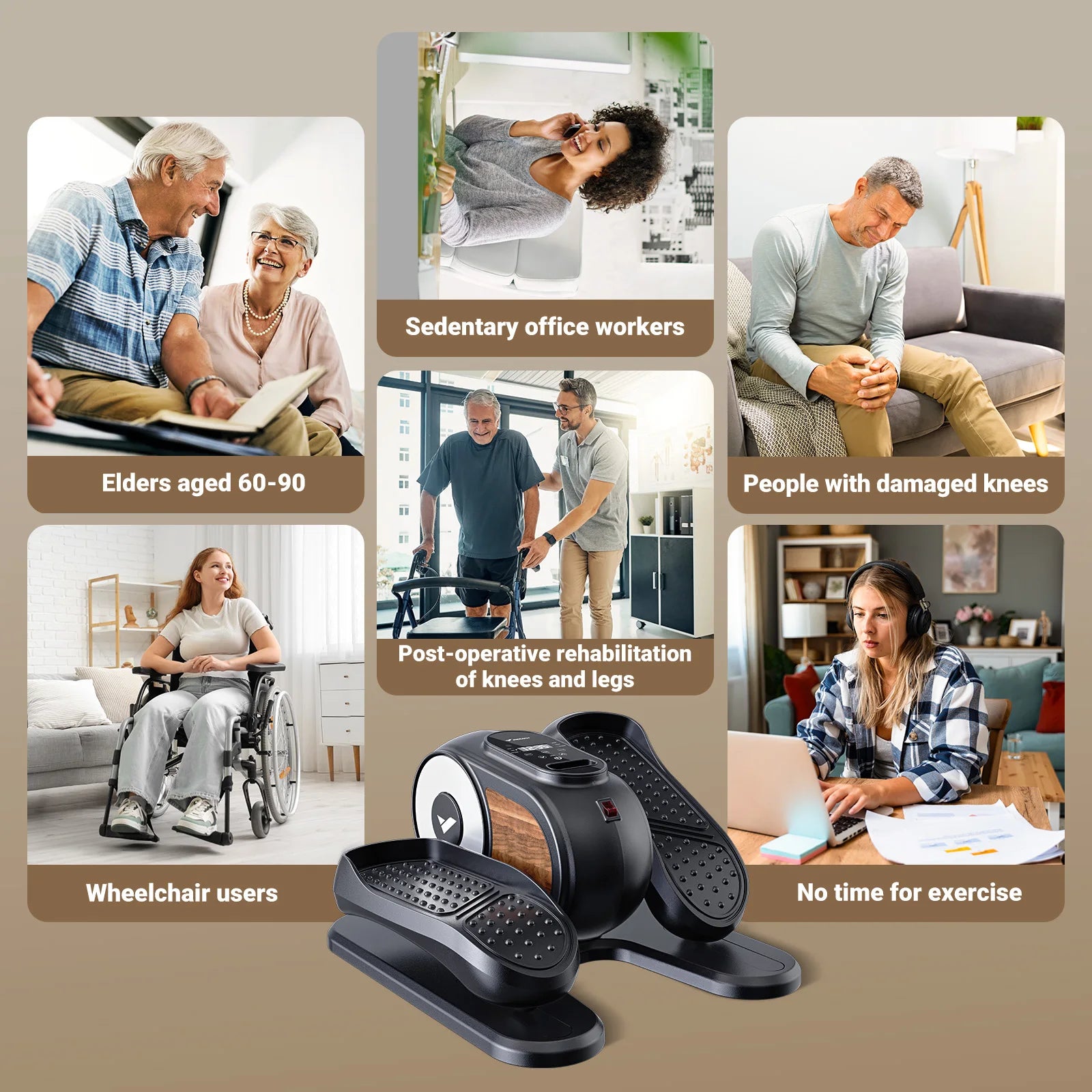 MERACH Under Desk Elliptical Leg Exerciser Electric for Seniors