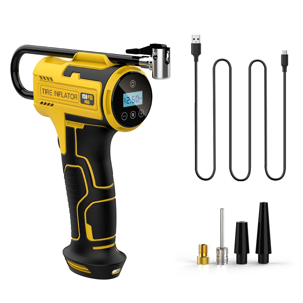 Cordless bike Tire Inflator Portable Electric Air Compressor 150PSI