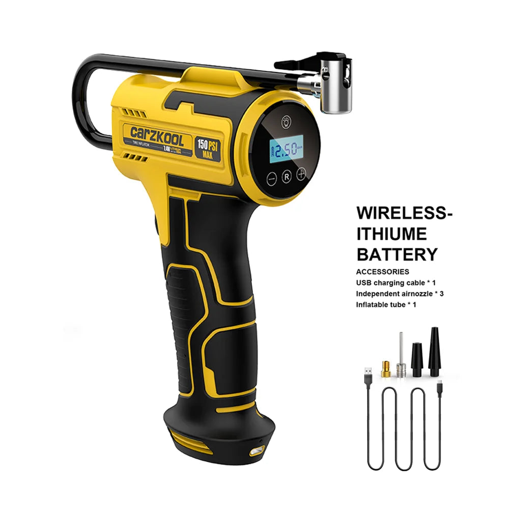 Cordless bike Tire Inflator Portable Electric Air Compressor 150PSI