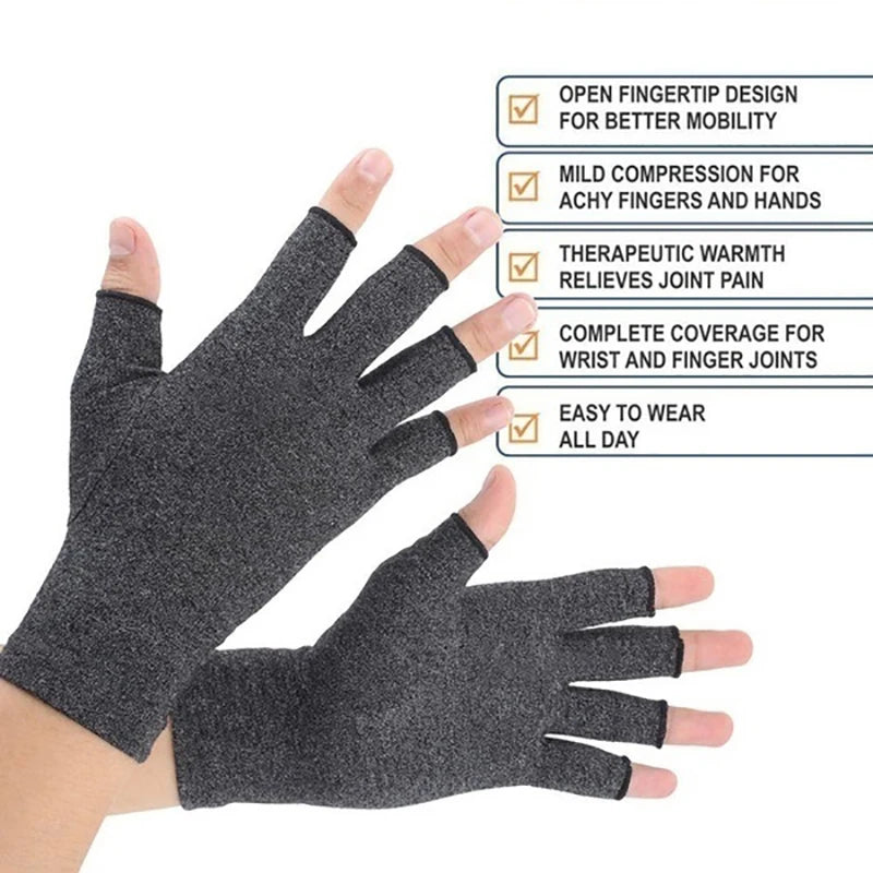 Relieve Hand Discomfort with 1-pair Fingerless Compression Gloves