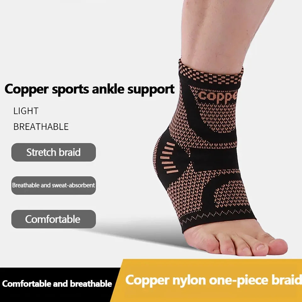 1PC Compression Support Copper Ankle Brace