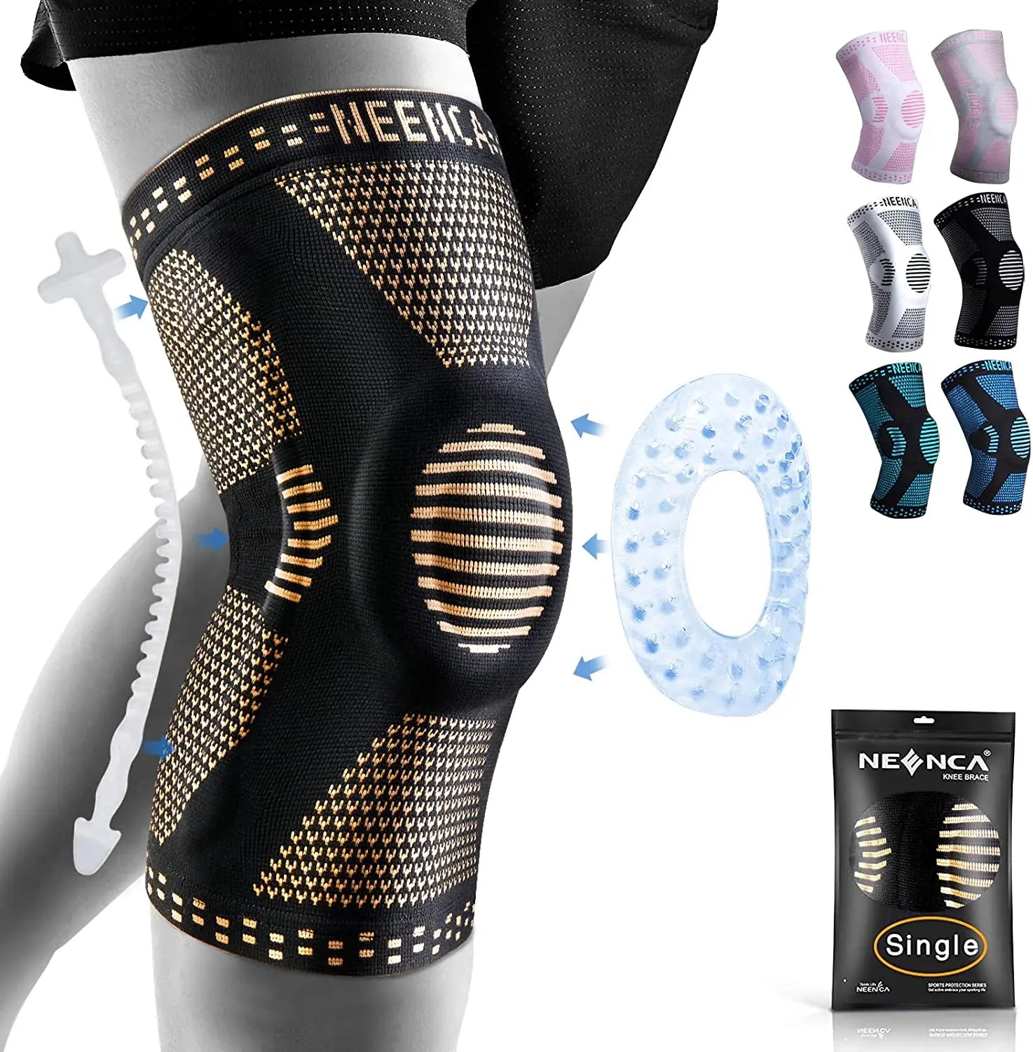 NEENCA Copper Knee Brace Knee Support with Patella Gel Pad