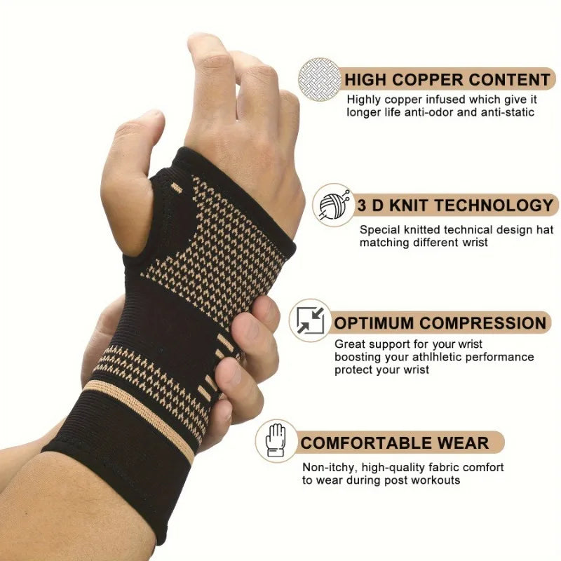 Copper Fiber Wrist Brace  Elastic Wristband