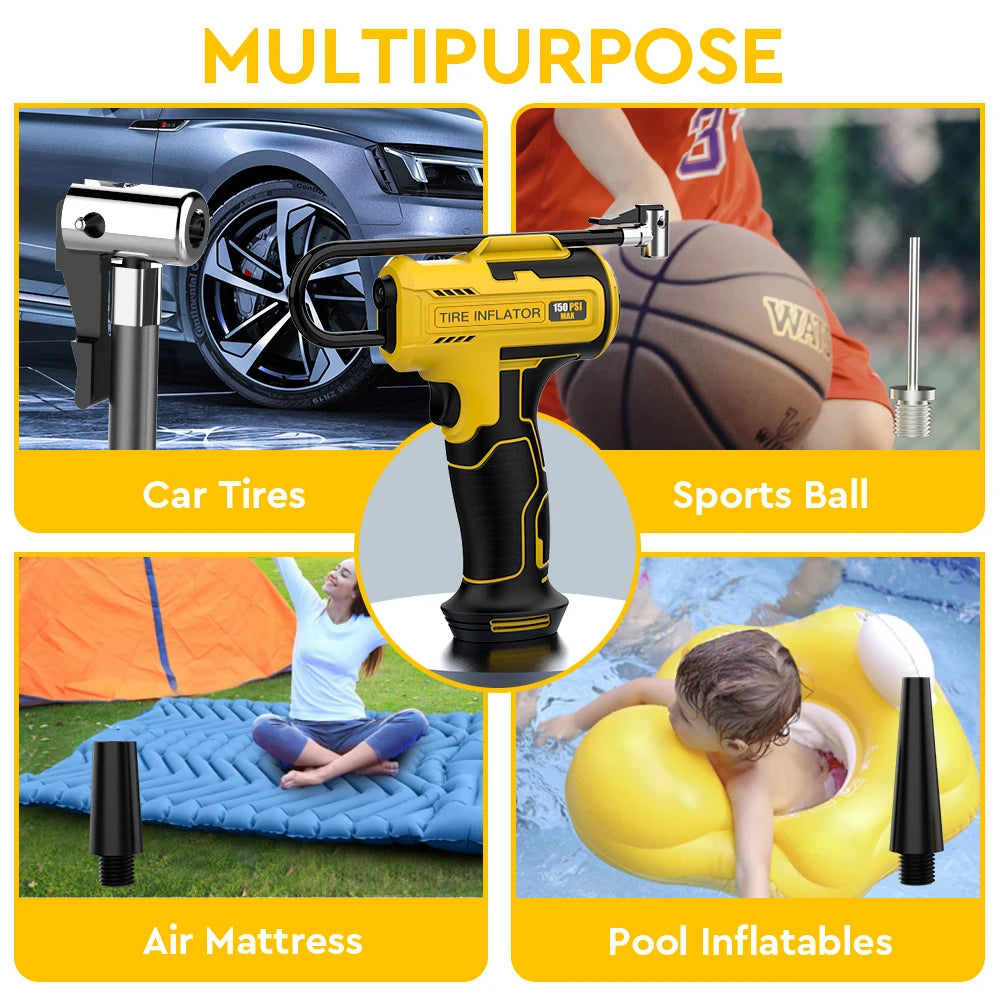 Cordless bike Tire Inflator Portable Electric Air Compressor 150PSI