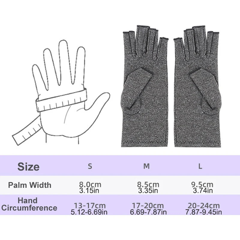 Relieve Hand Discomfort with 1-pair Fingerless Compression Gloves