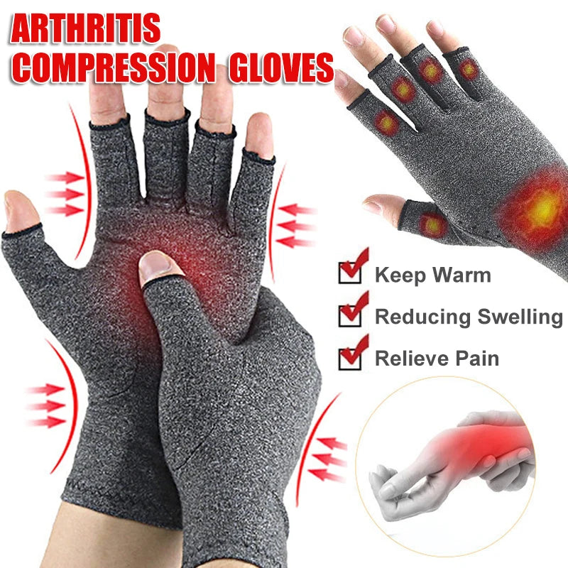 Relieve Hand Discomfort with 1-pair Fingerless Compression Gloves