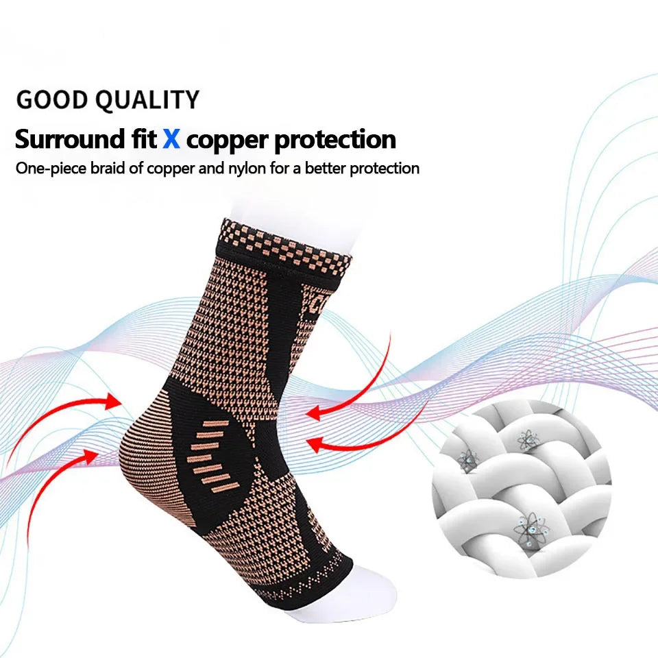 1PC Compression Support Copper Ankle Brace