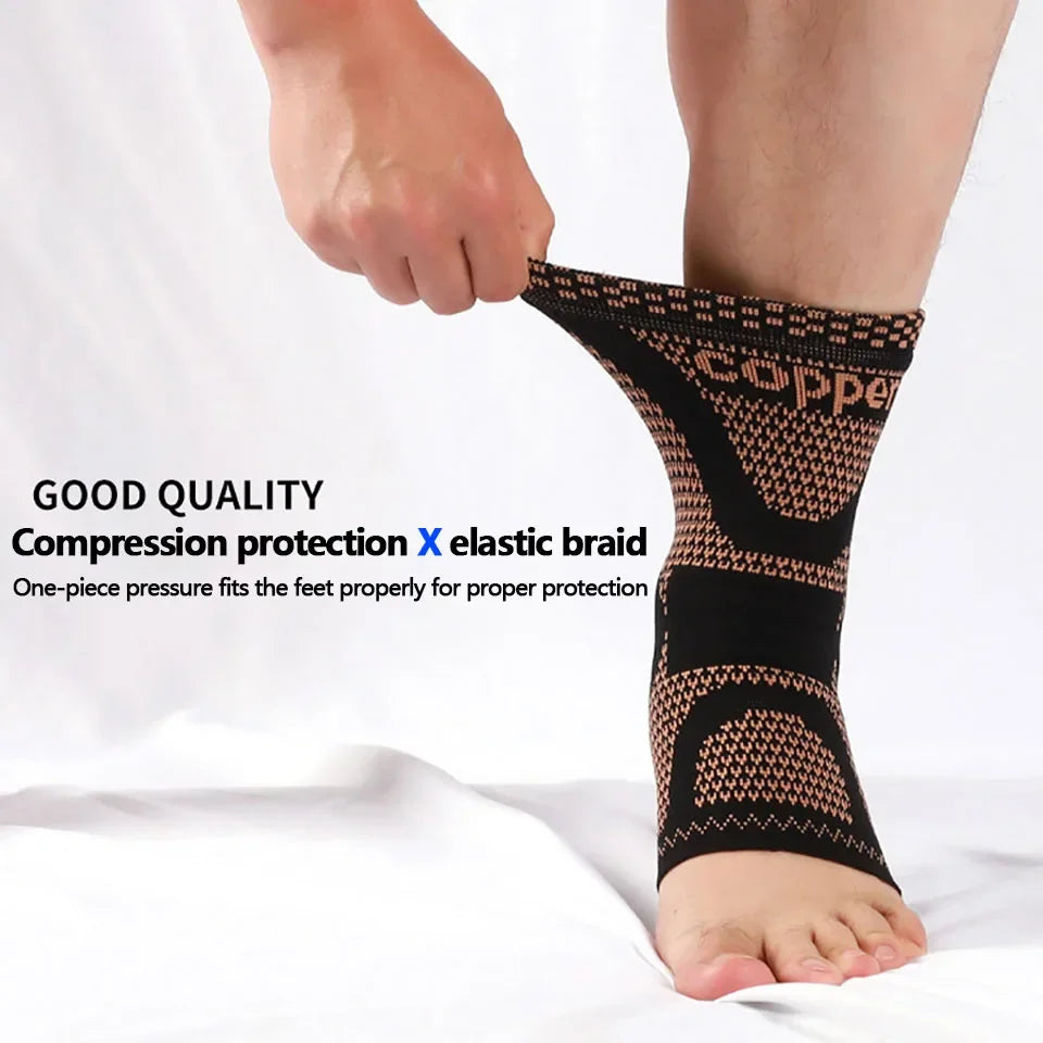 1PC Compression Support Copper Ankle Brace