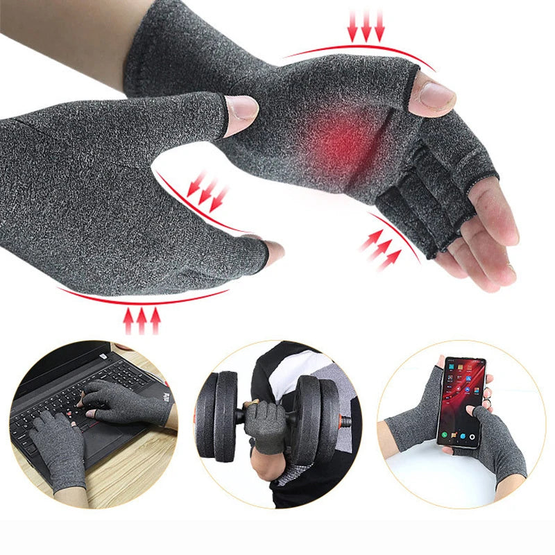 Relieve Hand Discomfort with 1-pair Fingerless Compression Gloves