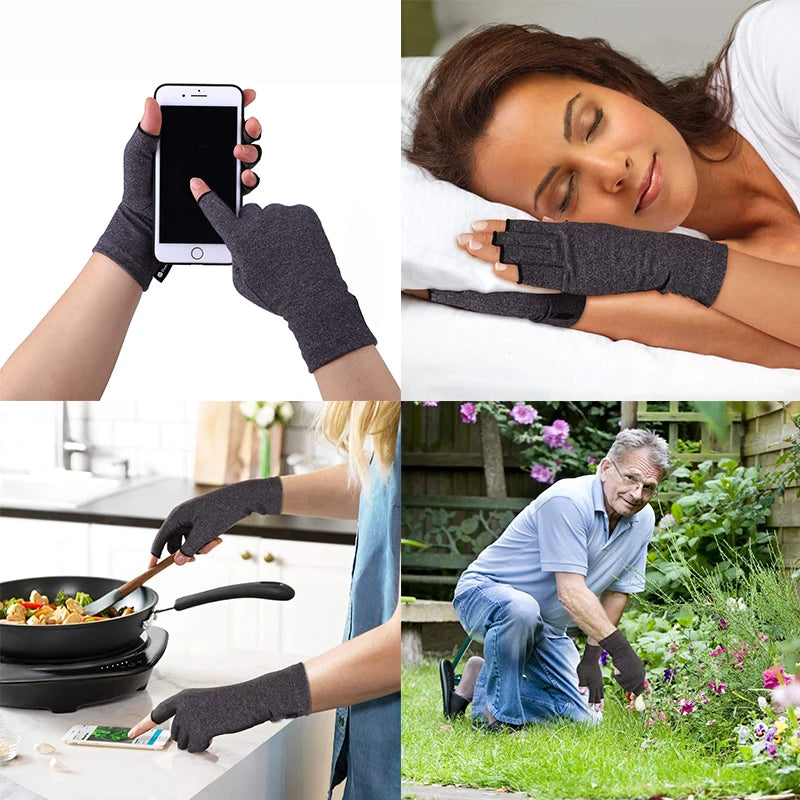 Relieve Hand Discomfort with 1-pair Fingerless Compression Gloves