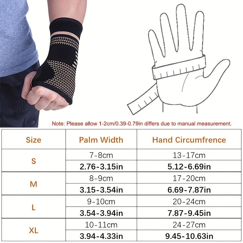 Copper Fiber Wrist Brace  Elastic Wristband