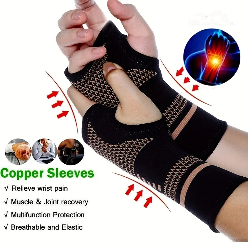 Copper Fiber Wrist Brace  Elastic Wristband